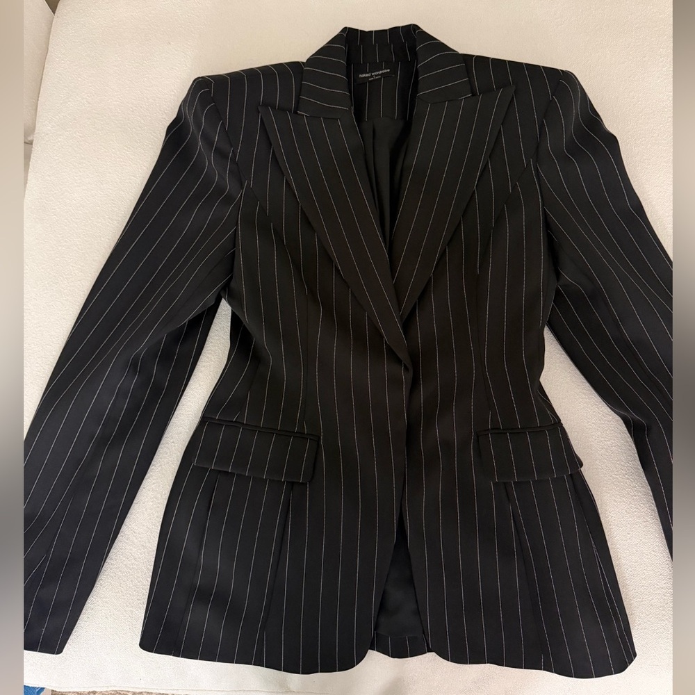 Naked Wardrobe Black Pinstripe Blazer